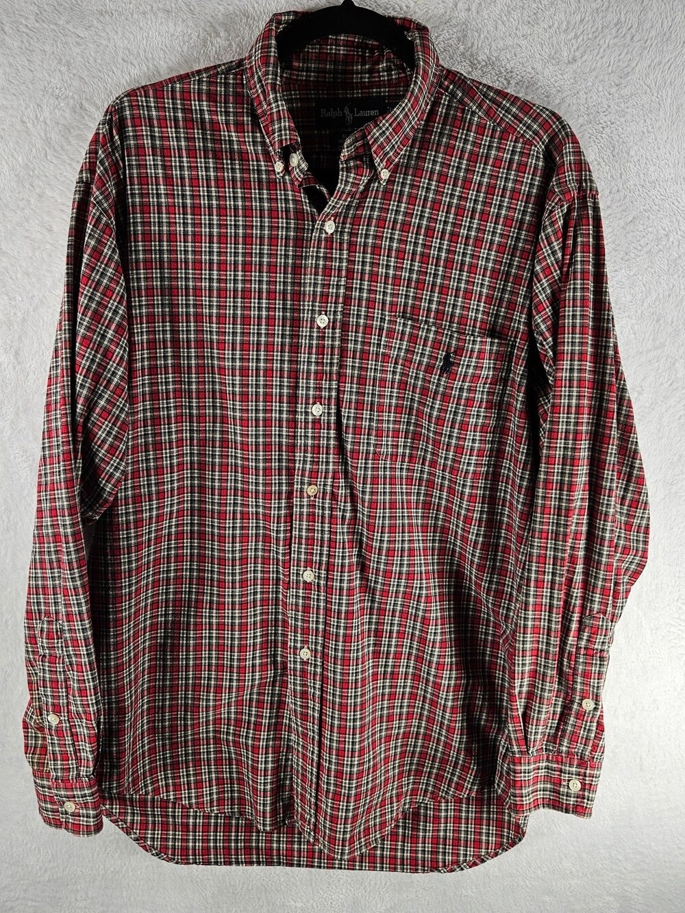 Ralph Lauren Blake Button-Down Shirt Plaid Red Men's Size Medium
